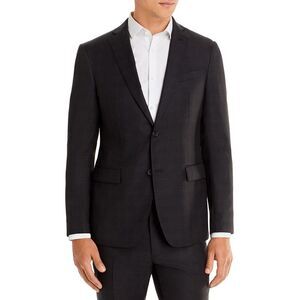 John Varvatos Star Usa Mens Shadow Plaid Slim Fit Suit Jacket 38 Regular Black